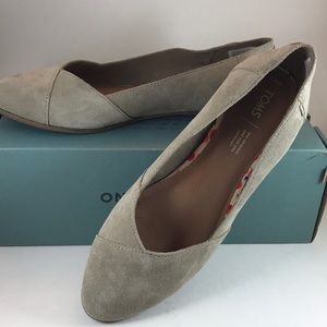 Toms Julie suede flats pointed toe desert taupe 9